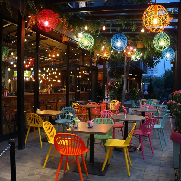 طراحی فضای بیرونی یک کافه رستوران